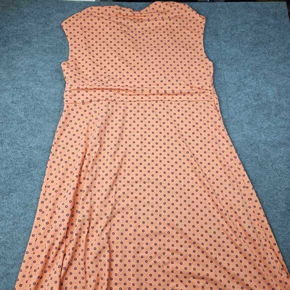 Lands End Dress Womens 3X Peach Faux Wrap Dot Print Summer Cotton Comfort Staple - Picture 6 of 6